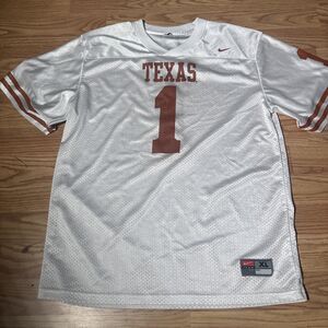 Nike Texas Longhorns Football Jersey Burnt Orange White Short Sleeves Youth XL